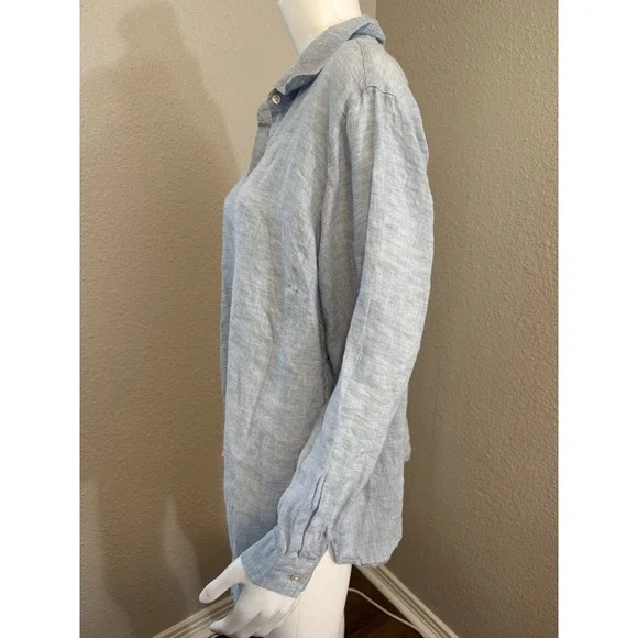 J Jill Linen 2X Top Women Button Down Boho Beach Classic - Picture 5 of 9